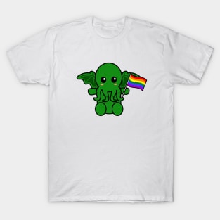 Cthulhu with an LGBTQ flag T-Shirt